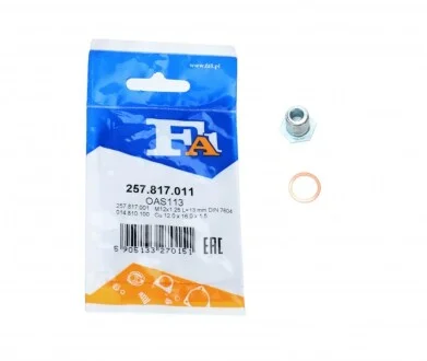 Пробка піддону + ущільнювач Fischer Automotive One (FA1) 257.817.011