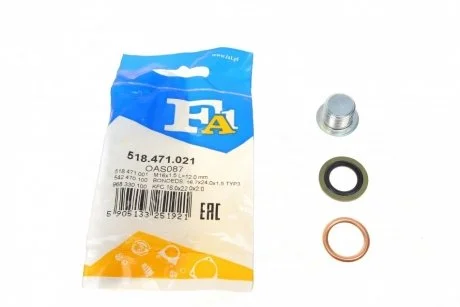 Пробка масляного поддона M16x1.5 L=12 (вир-во Fischer) Fischer Automotive One (FA1) 518.471.021