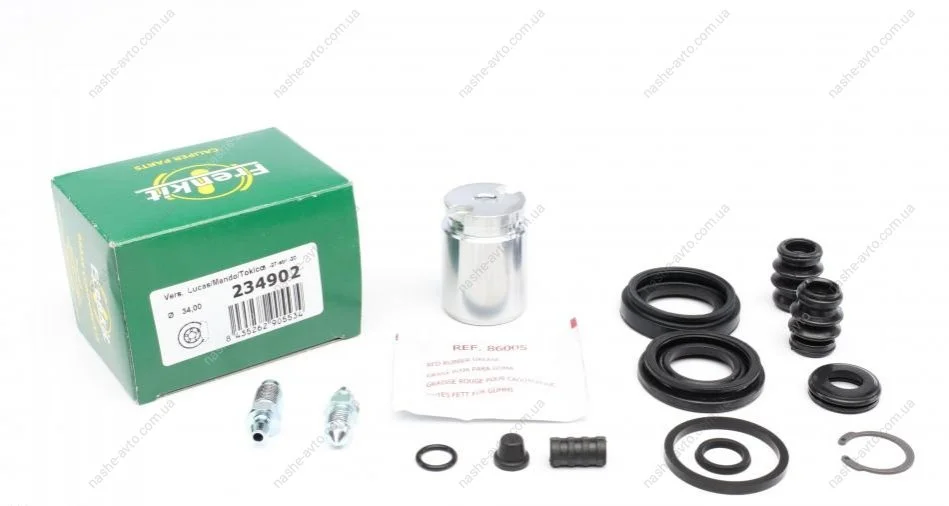 Ремкомплект супорту заднього Mazda 6 (GG) (d=34mm)(Lucas/Tokico)(+поршень) Frenkit FRENKIT 234902 (фото 1)