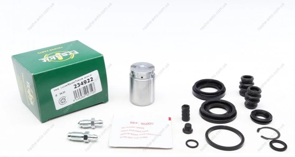 Ремкомплект супорту заднього Hyundai Elantra/Kia Cerato 95- (d=34mm)(+поршень) Frenkit FRENKIT 234922 (фото 1)
