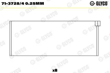Комплект вкладишів двигуна Glyco 71-3728/4 0.25MM