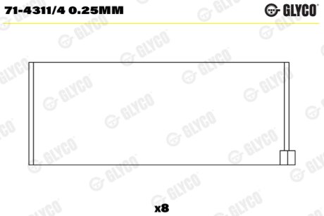 Вкладиші Glyco 71-4311/4 0.25MM