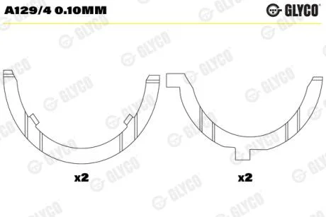 Опорный вкладыш коленчатого вала Glyco A1294010MM