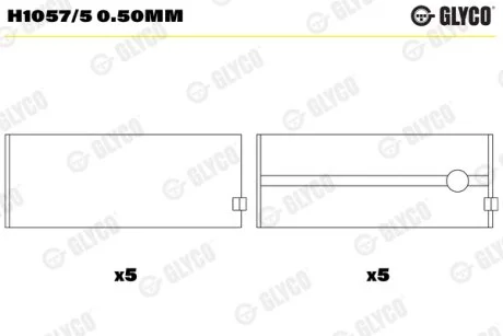 Вкладиші Glyco H1057/5 0.50MM