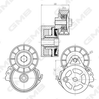 Ролик натяжной ремня генератора Citron/Peugeot/Fiat/Ford/Volvo 1.9D/2.0 HDi/2.2 GMB GAT20770