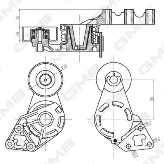 Ролик натяжной ремня генератора Audi A2/ Skoda Fabia/ VW Polo 1.4 TDI GMB GAT20870