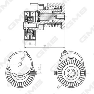 Ролік натяжний ременя генератора VW Golf III/Vento/ Seat Ibiza/Cordoba/ Skoda Fabia/Octavia 1.4 16V BCA/BUD/BXW  GMB GAT21190