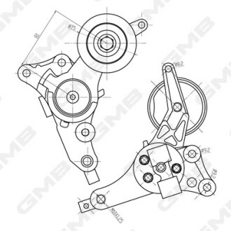 Ролик натяжной ремня генератора Toyota Hilux/Hiace/Fortuner/Land Cruiser Prado 1 GMB GAT30050
