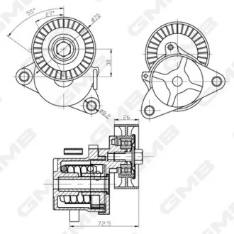 Ролик натяжной ремня генератора Opel/Chevrolet/Saab  GMB GAT31480