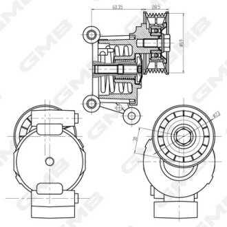 Ролик натяжной ремня генератора Mazda 3 BK/BL/ 5/ Volvo S40/V50/ Ford Focus/C‑Ma GMB GAT32770