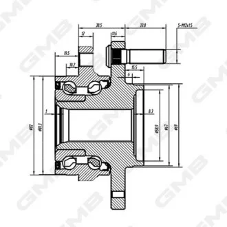 Ступиця колеса переднього Hyundai i30 07-/11-/ Kia Ceed  GMB GH34880