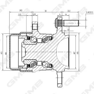 Ступица колеса заднего Hyundai Elantra 06-/11-/ Veloster 11-  GMB GH34980T