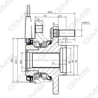 Ступица колеса переднего Toyota Yaris 1.2/1.5 13- GMB GH35070A