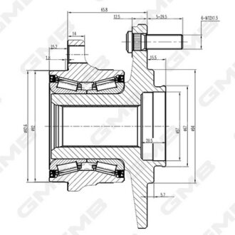 Ступица колеса заднего Mitsubishi Pajero IV 07- GMB GH35140