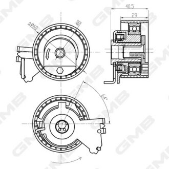 Натяжитель ремня ГРМ Peugeot 206/207/307/Partner/ Citron Berlingo/C3/C4 (TU3/TU5 GMB GTB0230
