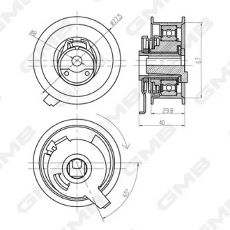 Натяжитель ремня ГРМ VW Passat B5/B6/ Golf IV/V/ Audi A4 B6/B7/ A6 C5/ Skoda Oct GMB GTB0300