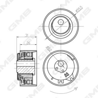 Натягувач ременя ГРМ Ford Ka MK2/ Fiat 500 (1.2–1.4 gasoline) GMB GTB0480