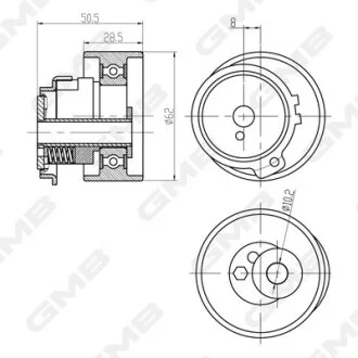 Натяжитель ремня ГРМ Mazda 323/626/Premacy (1.8 / 2.0 gasoline FS (FS‑DE, FS‑ZE) GMB GTB0870