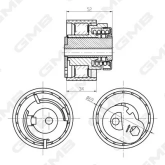Натяжитель ремня ГРМ Citron/Peugeot (TU/EW/DW/Hdi)  GMB GTB0990