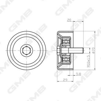 Ролик генератора паразитный SONATA NF 2.4/MAGENTIS III 2.0i 25287-25000/25287-25010 GMB GTC0240