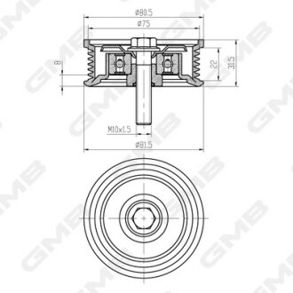 Ролик ремня ГРМ Honda Civic 01–05 (1.7 gasoline D17A/D17Z) GMB GTC1160