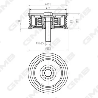 Ролік ременя ГРМ Honda Civic 01–05 (1.7 gasoline D17A/D17Z)  GMB GTC1160
