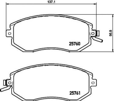 Колодки гальмівні дискові комплект передні HELLA 8DB355020891