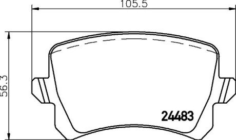 Колодки гальмівні дискові комплект; задн. HELLA 8DB355025331