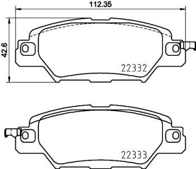 Колодки гальмівні дискові комплект задні HELLA 8DB355025461