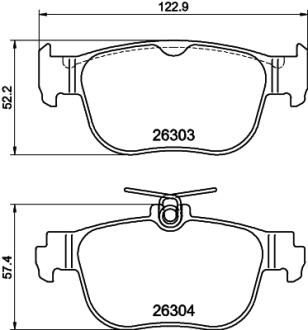 Комплект гальмівних накладок дискового гальма HELLA 8DB355040981