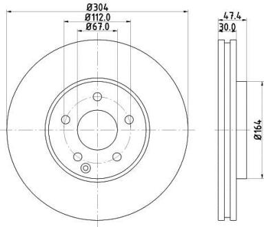 Диск гальмівний PRO High Carbon передній HELLA 8DD355128641