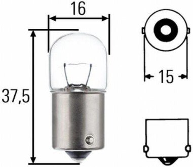 Лампа розжарювання R5W 12V 5W BA15s HELLA 8GA002071121