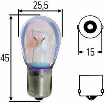 Лампа розжарювання P21W 12V 21W BA 15s Long Life HELLA 8GA002073271