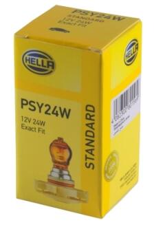 Лампа розжарювання PSY24W 12V 24W PG20/4 жовта (бурштинова) HELLA 8GA223569031 (фото 1)