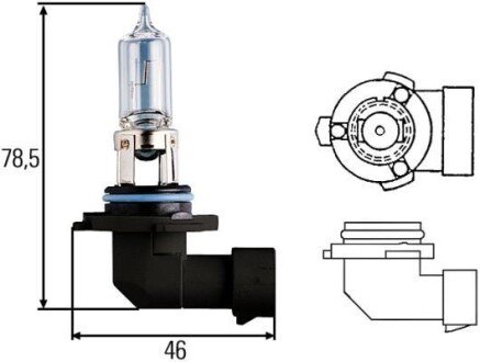 Лампа розжарювання STANDARD HB3 12V 60 (65W) P 20d HELLA 8GH005635121