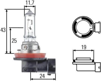 Лампа розжарювання STANDARD H11 12V 55W PGJ19-2 HELLA 8GH008358121