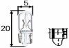 Лампа розжарювання, W1,2W 12V 1,2W W 2 x 4,6d HELLA 8GP002095121 (фото 1)