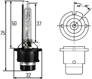 Лампа ксенонова D2S 85V 35W HELLA 8GS007949261