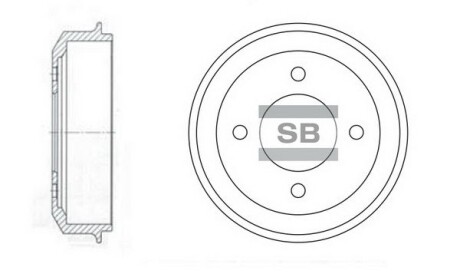 Барабан задний тормозной ACCENT 94-99 (Hi-Q) Hi-Q (SANGSIN) SD1003