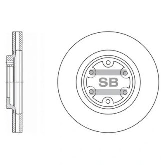 Диск тормозной (кратно 2) передний (вентилируемый) Terracan (D=280.1mm) Hi-Q (SANGSIN) SD1049