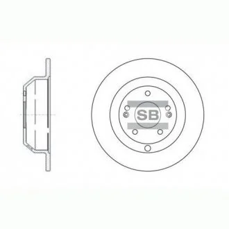 Диск гальмівний задній Santa Fe 10-, Sorento 09- (HI-Q) Hi-Q (SANGSIN) SD1072
