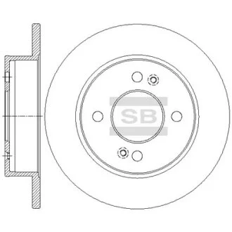 Диск тормозной (кратно 2) задний Hyundai I10 (D=234.0mm) Hi-Q (SANGSIN) SD1147