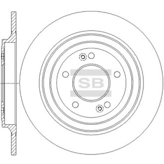 Диск тормозной (кратно 2) задний Tucson (15-) (D=302.0mm) Hi-Q (SANGSIN) SD1152