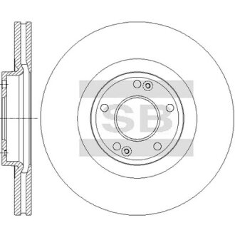 Диск гальмівний (кратно 2) передній (вентильований) Hyundai Santa Fe SM (10-) (D=321.0mm) HI-Q Hi-Q (SANGSIN) SD1154