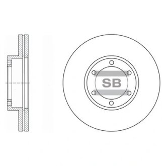 Диск тормозной (кратно 2) передний (вентилируемый) Kia Pregio (-05) (D=257.8mm) Hi-Q (SANGSIN) SD2027