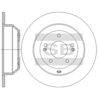 Диск тормозной (кратно 2) задний Kia Sorento (15-) (D=305.0mm) Hi-Q (SANGSIN) SD2076
