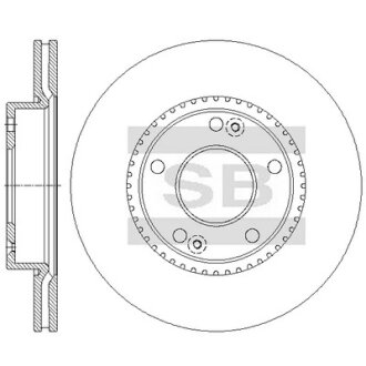 Диск гальмівний (кратно 2) передній (вентильований) Kia Soul (10-) (D=270.0mm) HI-Q Hi-Q (SANGSIN) SD2082