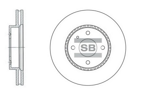 Диск передний тормозной Леганза R-14 (Hi-Q) Hi-Q (SANGSIN) SD3005