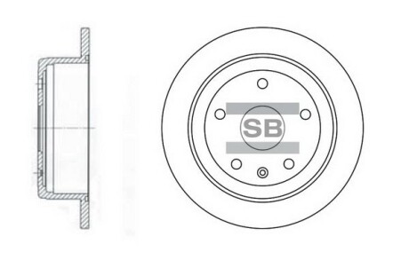 Диск тормозной задний Леганза (HI-Q) Hi-Q (SANGSIN) SD3022