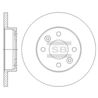 Диск тормозной (кратно 2) передний Dacia Logan (04-) (D=237.7mm) Hi-Q (SANGSIN) SD3050